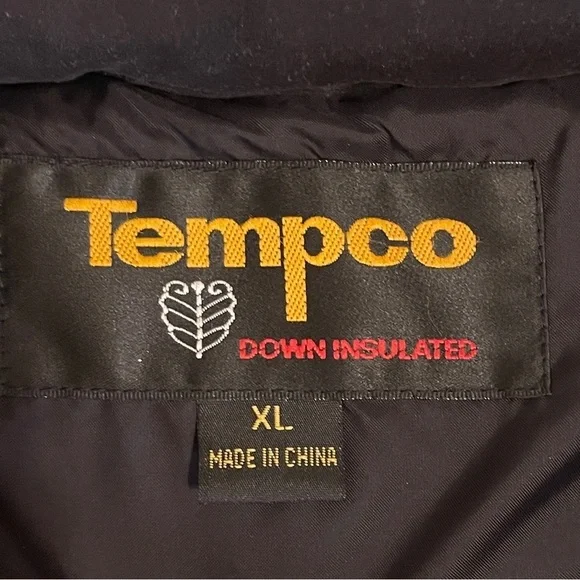 Tempco Black Down Insulated Vest Men’s Size XL. Front Zip & Zippered Pockets. - Picture 6 of 6